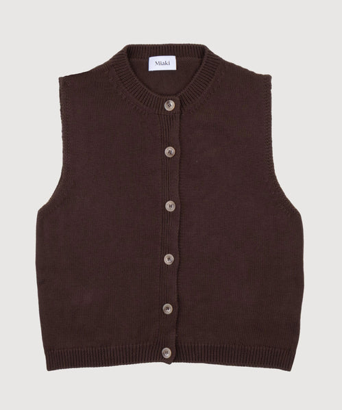 Cream / XS Knitted Cotton Vest Miaki Swiss Made Womenswear
