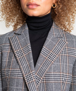 Relaxed Checked Double Breast Blazer