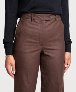 Wide Leg Flannel Trousers