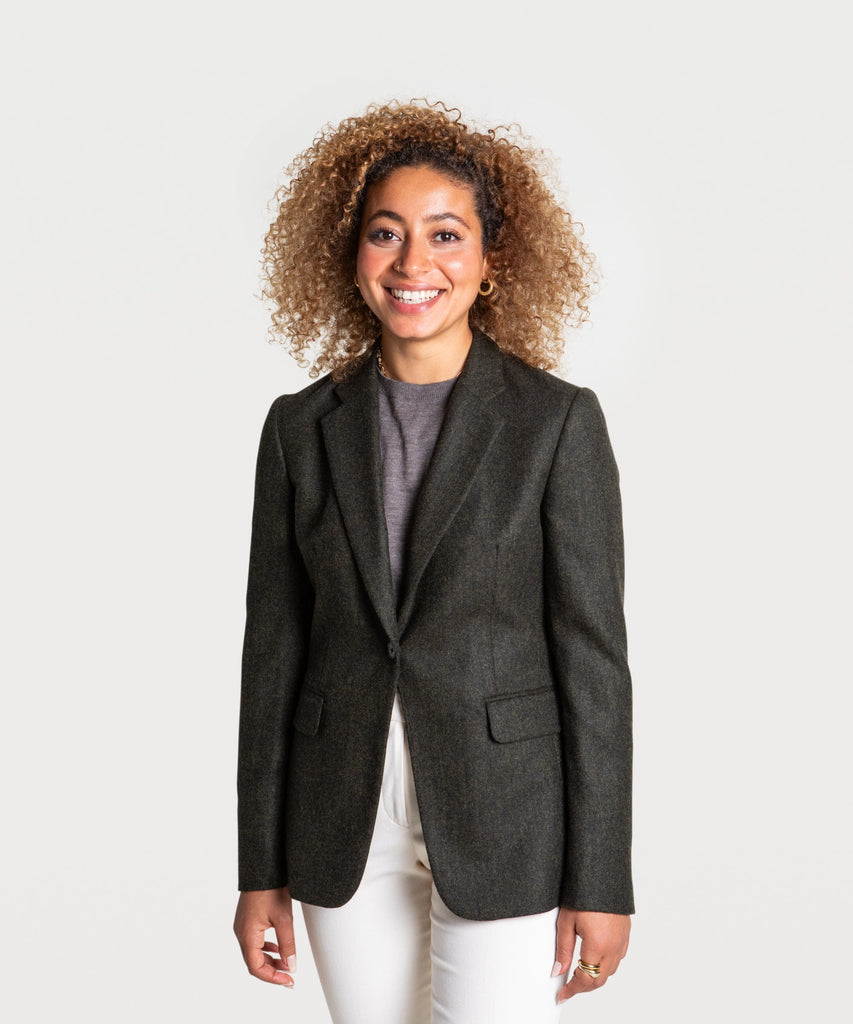 Classic Herringbone Blazer