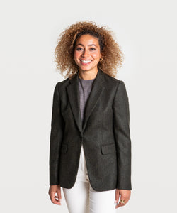 Classic Herringbone Blazer