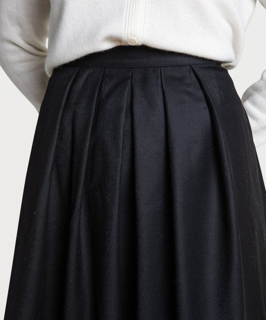 Pleated Flannel Skirt