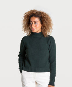 Short Heavy Rib Mockneck Sweater