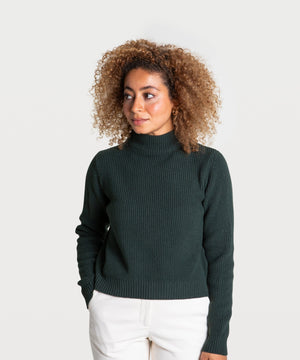 Short Heavy Rib Mockneck Sweater