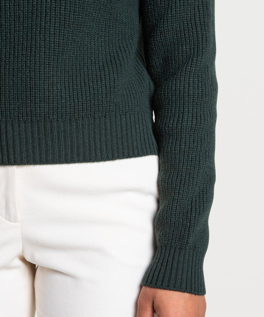 Short Heavy Rib Mockneck Sweater