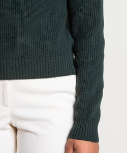 Short Heavy Rib Mockneck Sweater