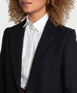 Relaxed Peak Lapel Flannel Blazer