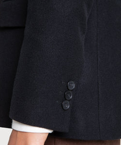 Relaxed Peak Lapel Flannel Blazer