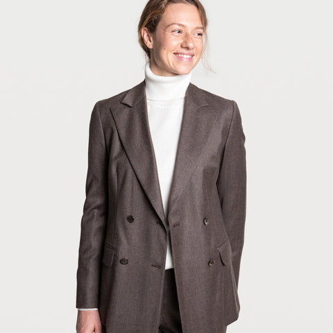 Relaxed Flannel Double Breast Jacket