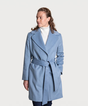 Mid-Length Cashmere Wrap Coat