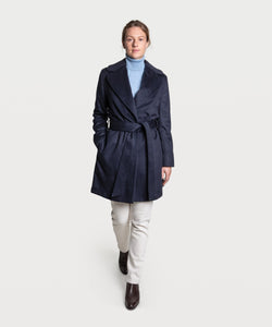 Mid-Length Cashmere Wrap Coat
