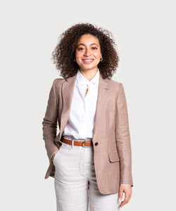 Relaxed Herringbone Linen Wool Blazer