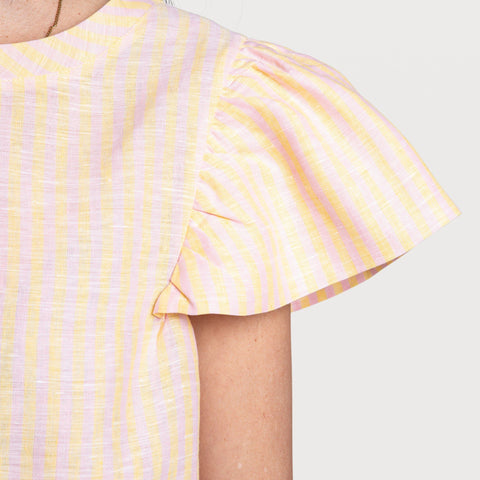 Butterfly Linen Stripe Top