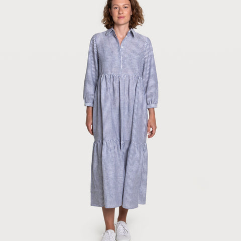 Striped Relaxed Long Shirt Dress