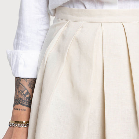 Pleated Linen Skirt