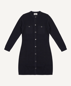 Navy / XS Heavy Wool Dress with Pockets Miaki Swiss Made Womenswear