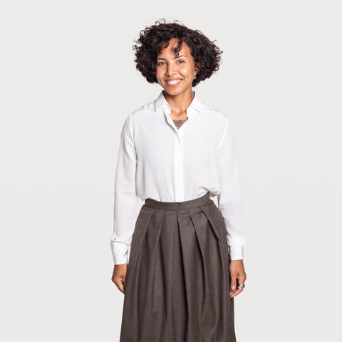 Pleated Flannel Skirt