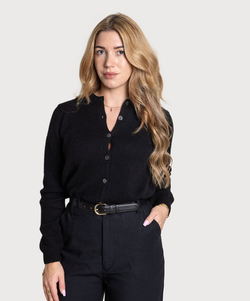 Black / XS Cashmere Cardigan Miaki Swiss Made Womenswear