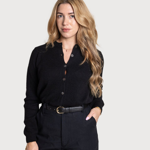 Black / XS Cashmere Cardigan Miaki Swiss Made Womenswear