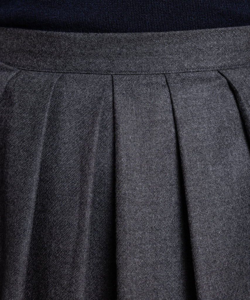 Pleated Flannel Skirt