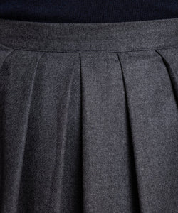Pleated Flannel Skirt