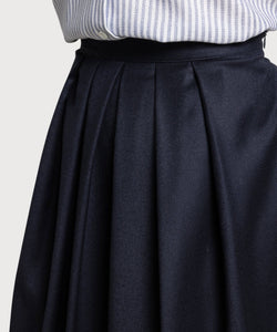 Pleated Flannel Skirt