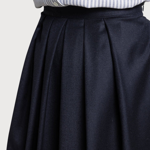 Pleated Flannel Skirt