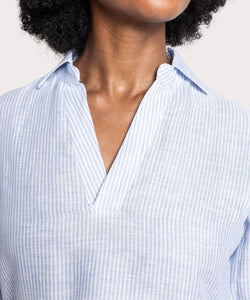 Relaxed Long Striped Linen Dress