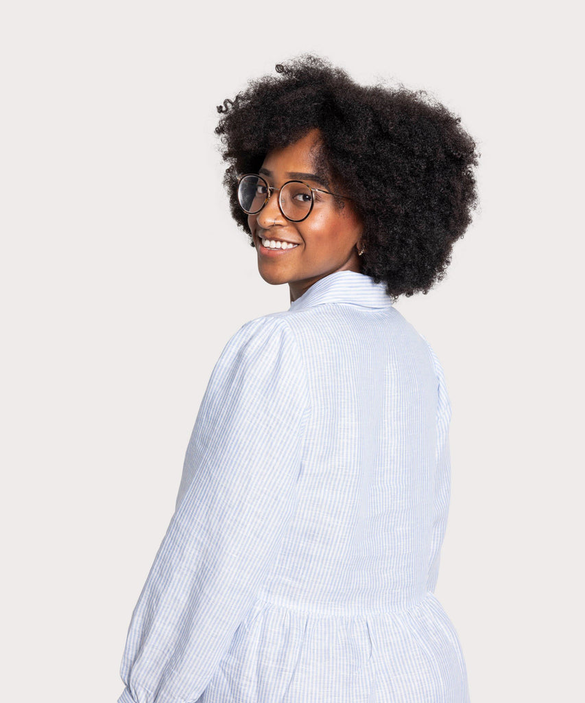 Relaxed Long Striped Linen Dress