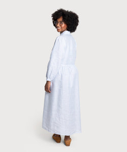 Relaxed Long Striped Linen Dress