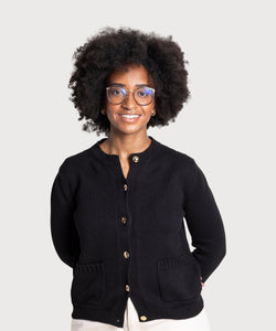 Knitted Cotton Pocket Cardigan
