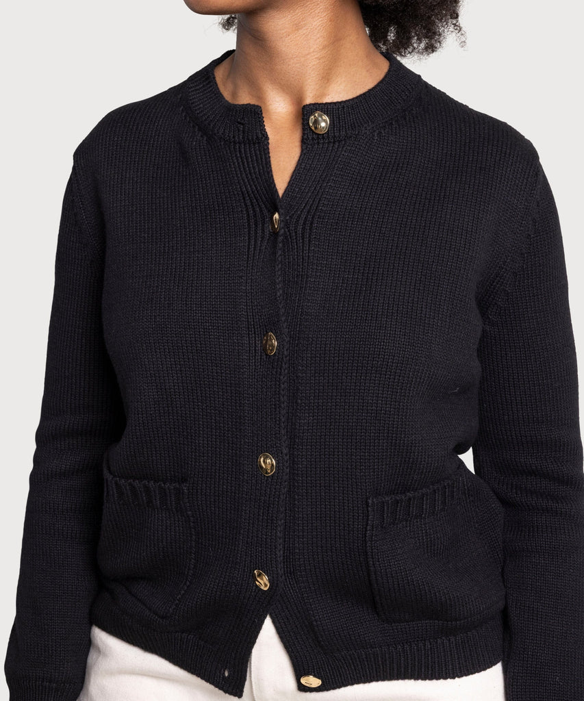 Knitted Cotton Pocket Cardigan