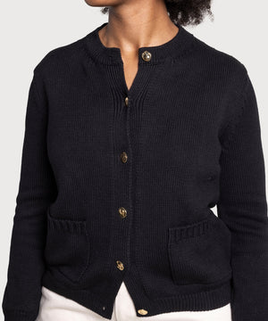 Knitted Cotton Pocket Cardigan