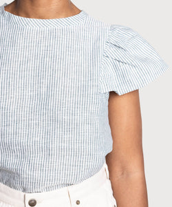 Butterfly Linen Stripe Top