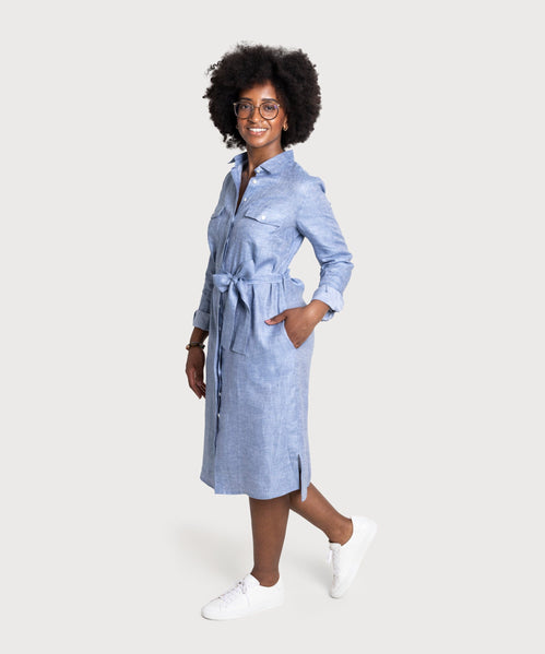 Linen Shirt Dress Miaki Swiss Made Womenswear