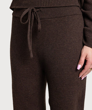 Dark Brown / XS Knitted Wool Trousers Miaki Swiss Made Womenswear
