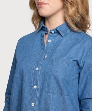 Relaxed Washed Chambray Shirt Miaki Swiss Made Womenswear