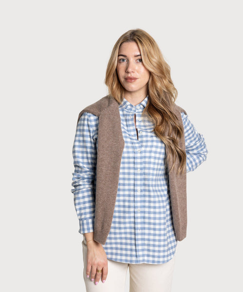 Relaxed Check Cashmere Shirt