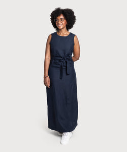 Long Sleeveless Linen Dress