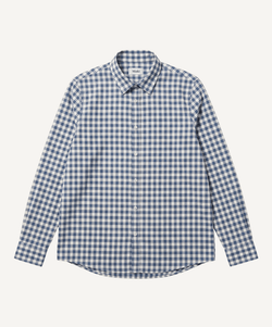 Check Light Blue / 34 Relaxed Cotton Check Shirt Miaki Swiss Made Womenswear