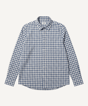 Check Light Blue / 34 Relaxed Cotton Check Shirt Miaki Swiss Made Womenswear