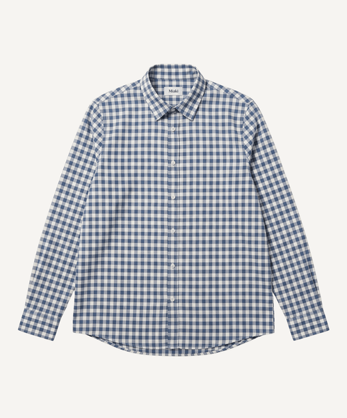 Check Light Blue / 34 Relaxed Cotton Check Shirt Miaki Swiss Made Womenswear