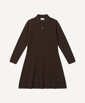 Brown / XS Knitted Polo Dress Miaki Swiss Made Womenswear