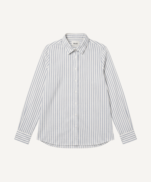 Relaxed Flannel Stripe Shirt Miaki Swiss Made Womenswear