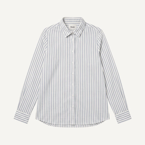 Relaxed Flannel Stripe Shirt Miaki Swiss Made Womenswear