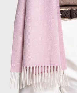 Large Cashmere Herringbone Scarf Miaki Swiss Made Womenswear