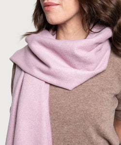 Large Cashmere Herringbone Scarf Miaki Swiss Made Womenswear