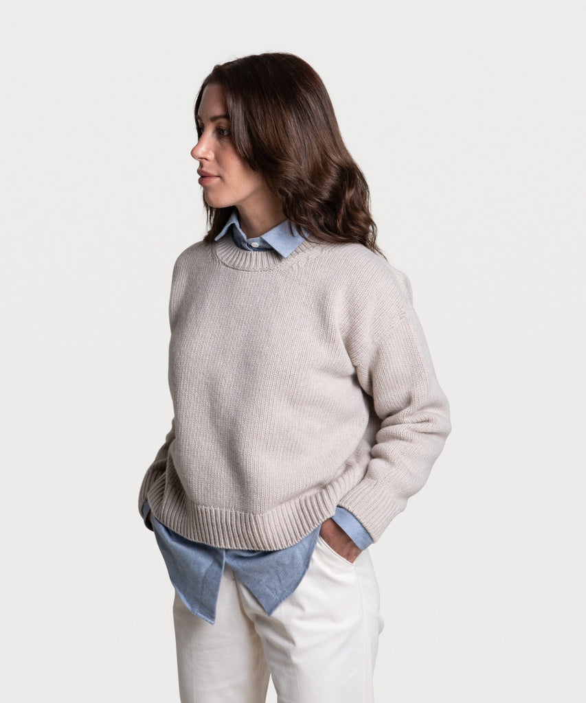 Heavy Wool Roundneck Sweater Miaki Swiss Made Womenswear