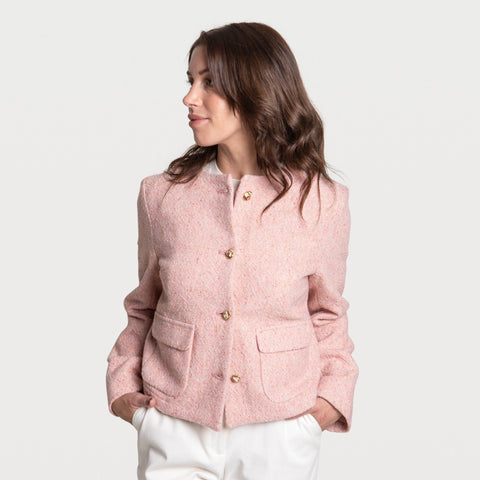 Pink / 34 Short Tweed Blazer Miaki Swiss Made Womenswear