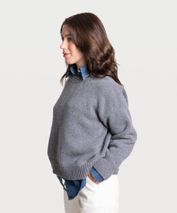 Heavy Wool Roundneck Sweater Miaki Swiss Made Womenswear